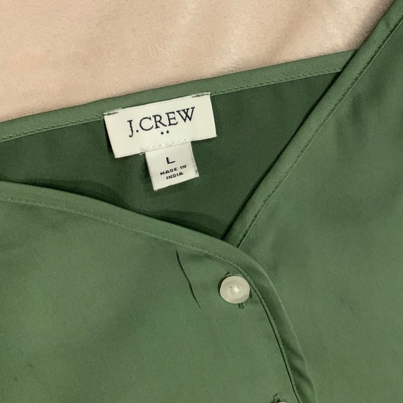 JCrew Green L Button up Cami Adjustable Straps Normcore Scandi Girl Essential - Picture 4 of 7